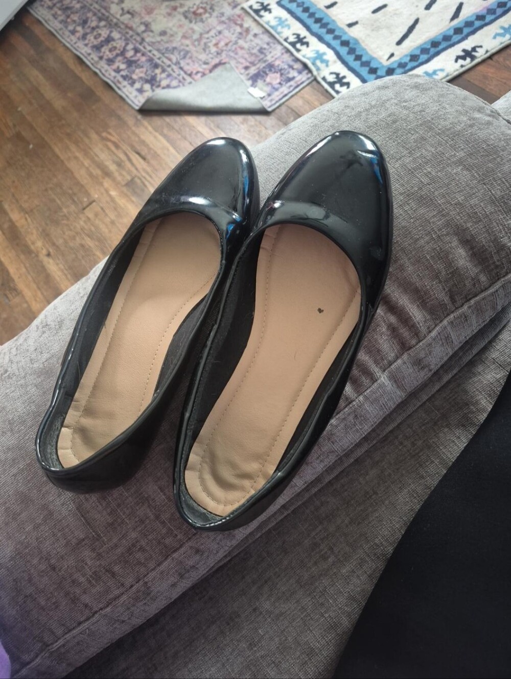 Black Patent Ballet Flats - Classic Women's Slip-Ons